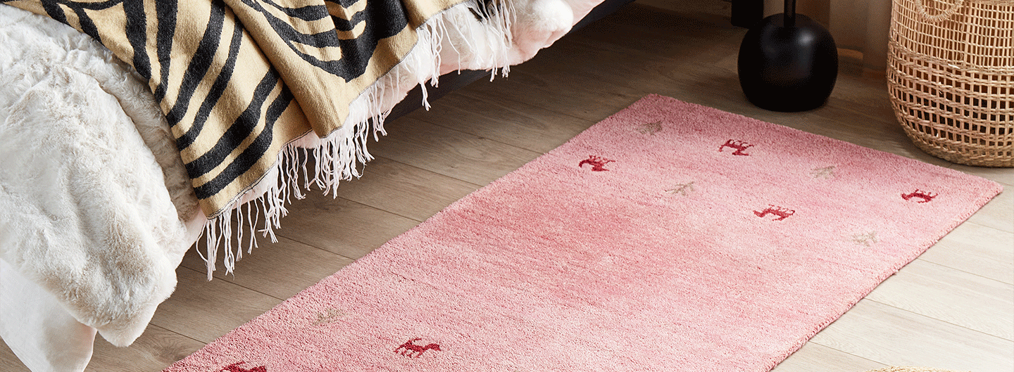 traditional pink gabbeh rug