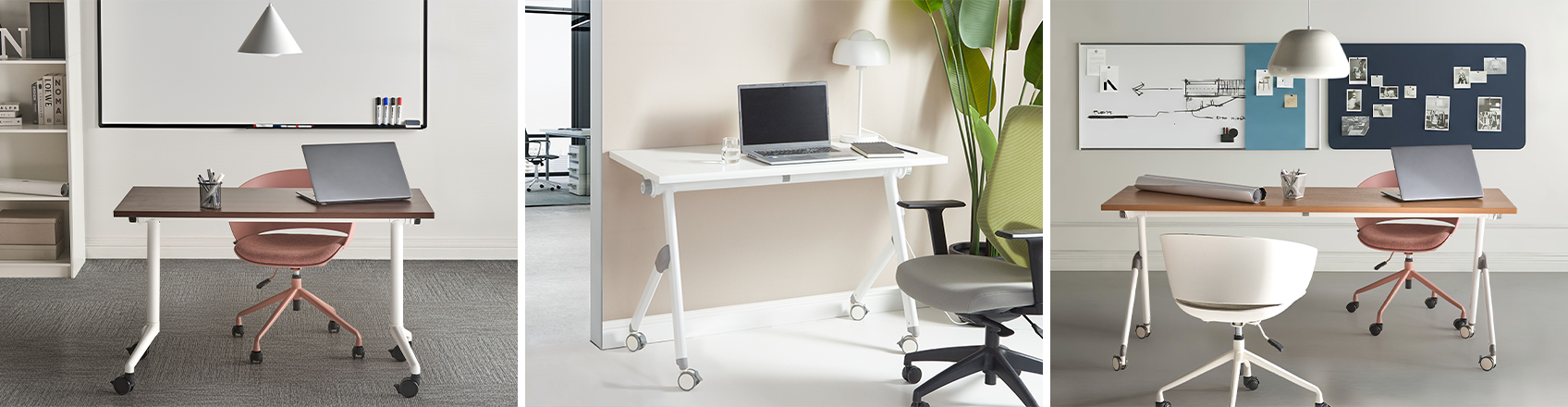 Image showing a foldable home office desk setup
