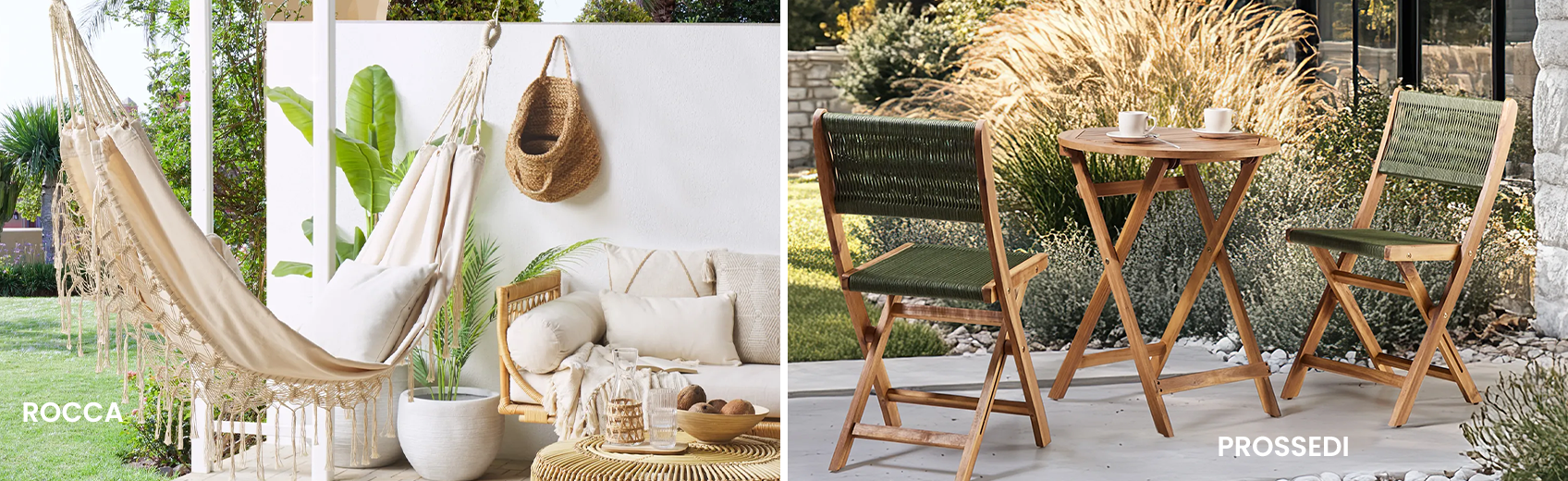 Products made out of natural materials, perfect for outdoor spaces
