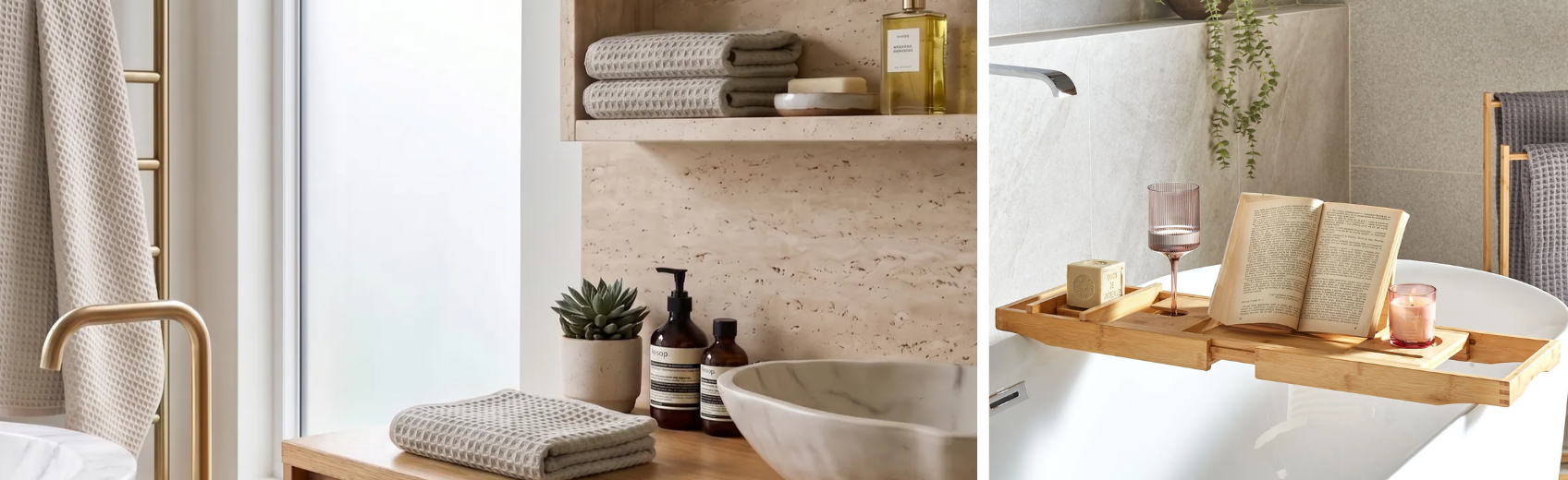 bathroom towels and spa-like accessories